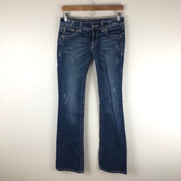 Miss me 27 gothic fleur de lis bootcut jeans 0837 - Picture 2 of 12